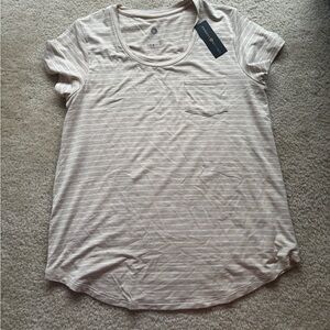 MATERNITY. Kindred Bravely Cream Striped Short Sleeve Tee